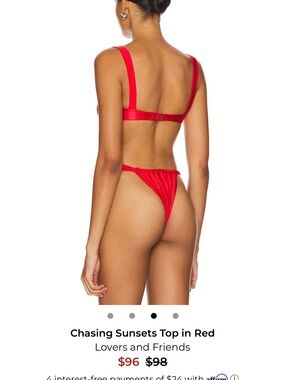 Lovers and Friends Chasing sunsets underwire top and bottom in red.